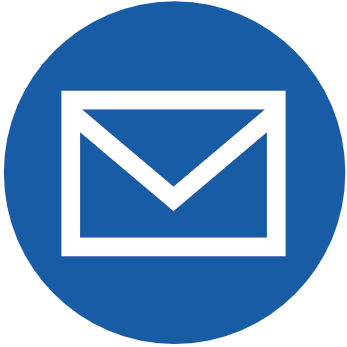 Icon Mail blauer Kreis mit weißem Briefumschlag
